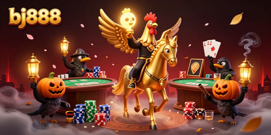 Experience exhilarating gaming at bj888 with a vibrant midnight casino scene showcasing engaging characters and poker tables.