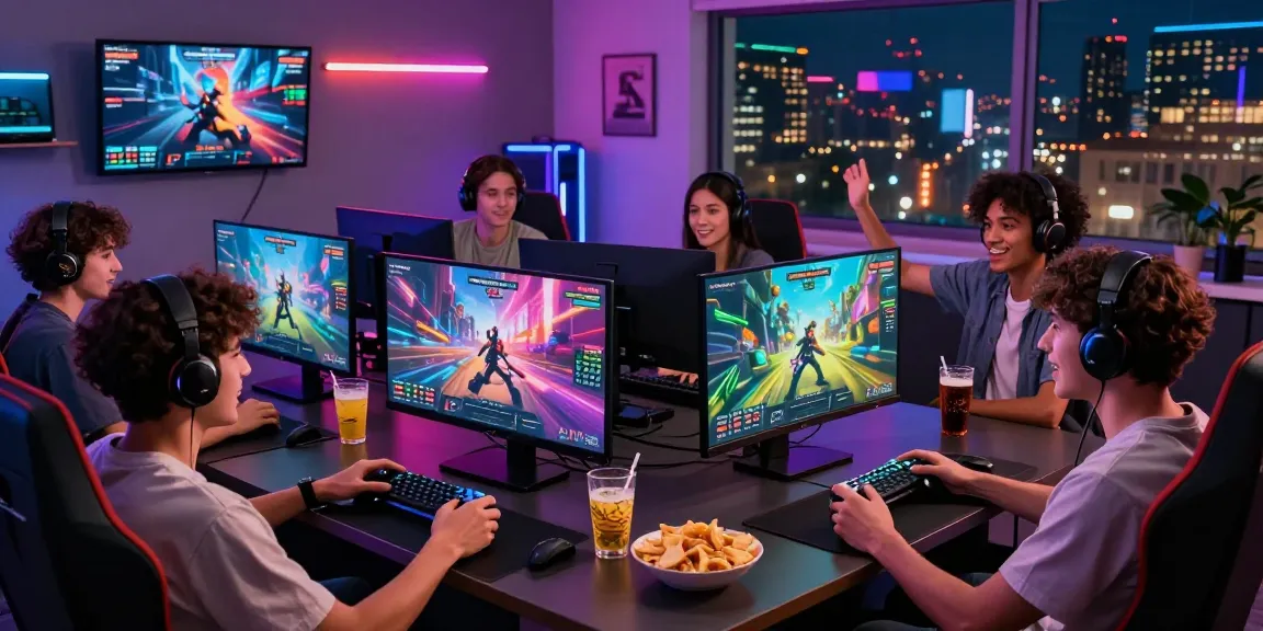 Engaging scene of friends enjoying platform games together, showcasing cika4d link in an immersive gaming atmosphere.