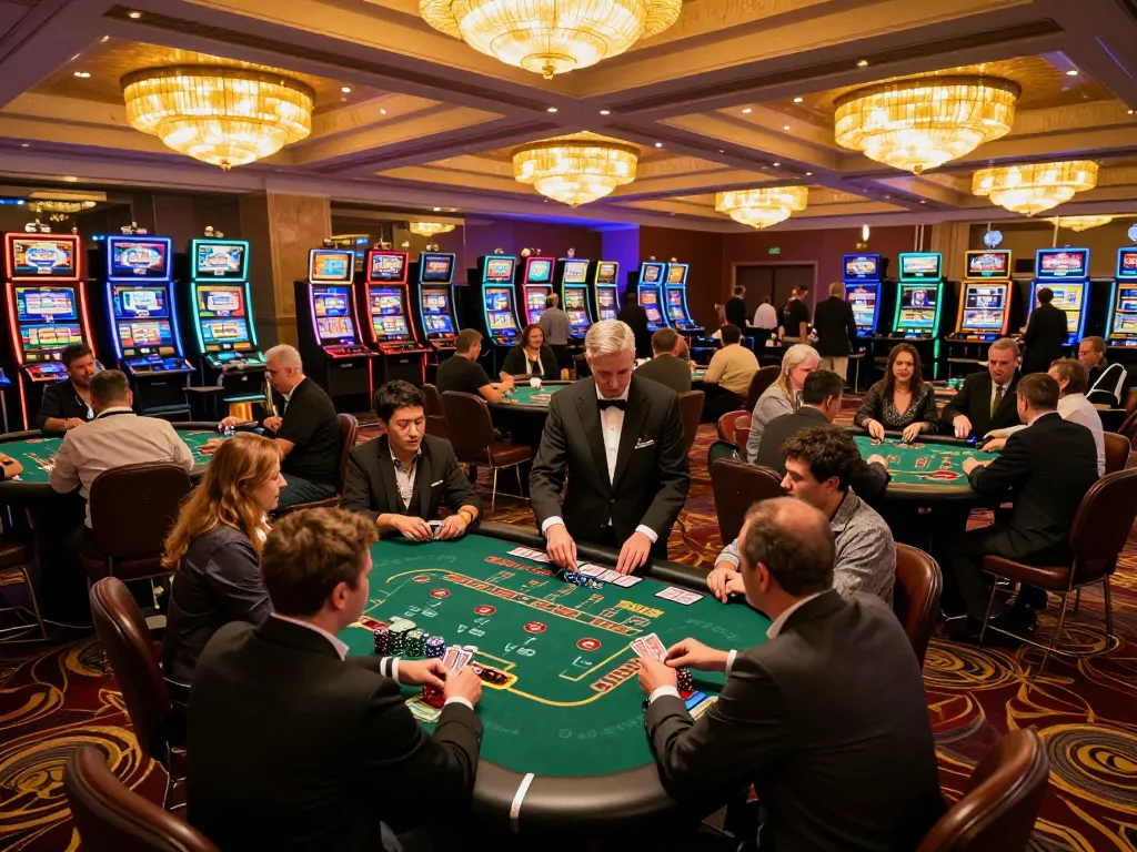 Engaged players enjoying blackjack tables at https://c168marketing.com/ in a lively casino setting.