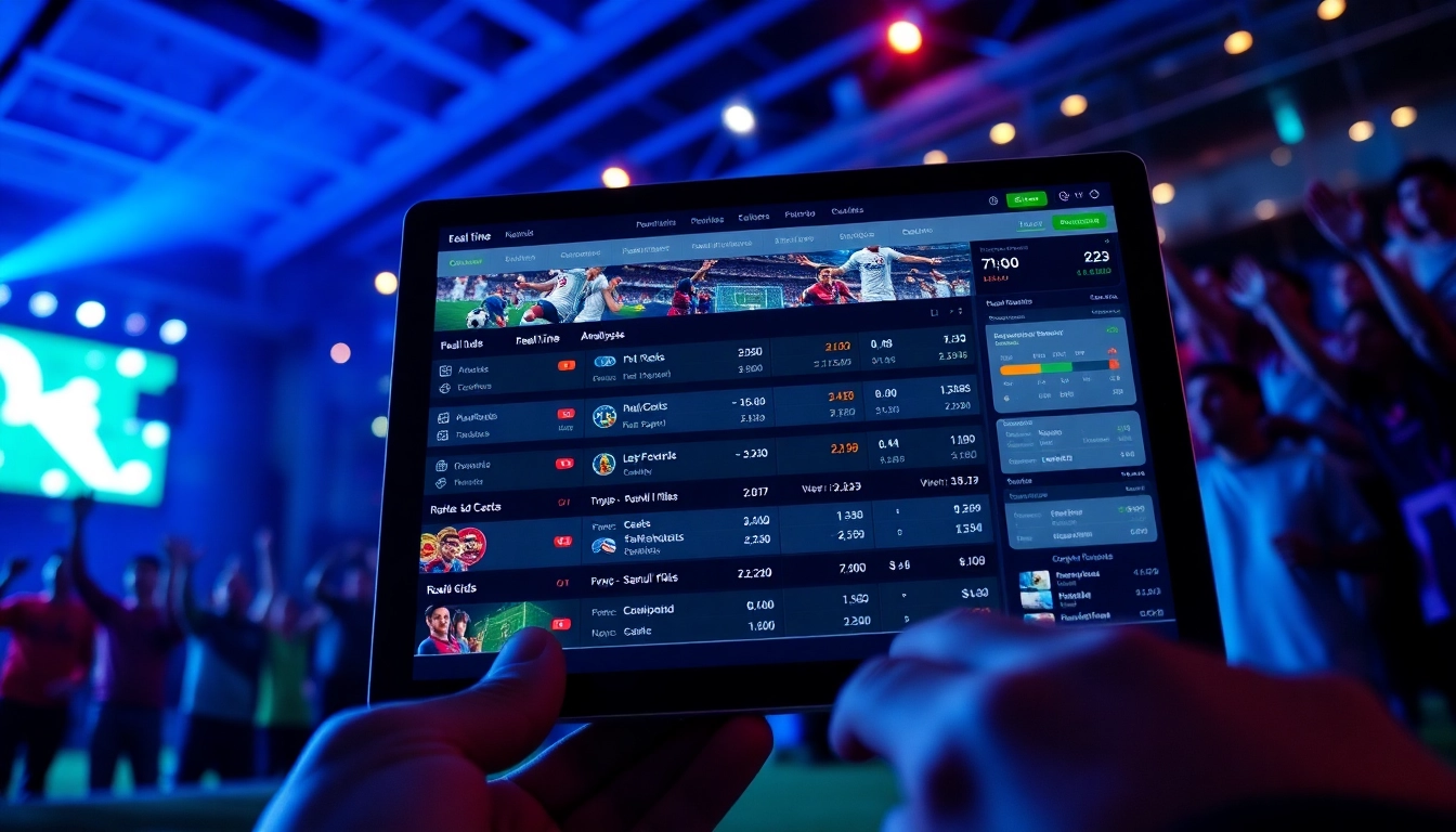 Engaging view of digital betting interface featuring keonhacai with vibrant football graphics.