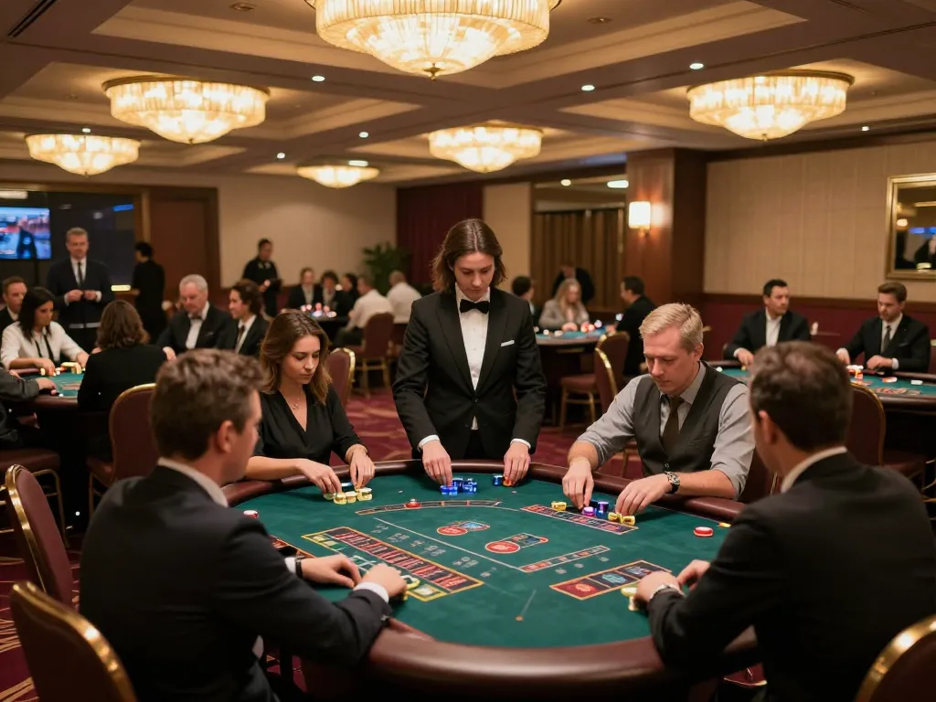 Players engaging in an exciting casino game at 88vv, showcasing dynamic gameplay and luxurious atmosphere