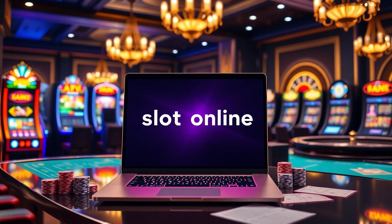 Experience excitement with slot online at a luxurious casino filled with vibrant games and betting tables.