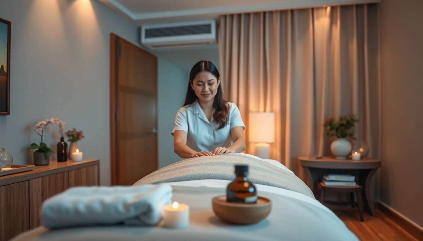 Relaxing 평택출장마사지 service by a skilled therapist in a cozy hotel setting