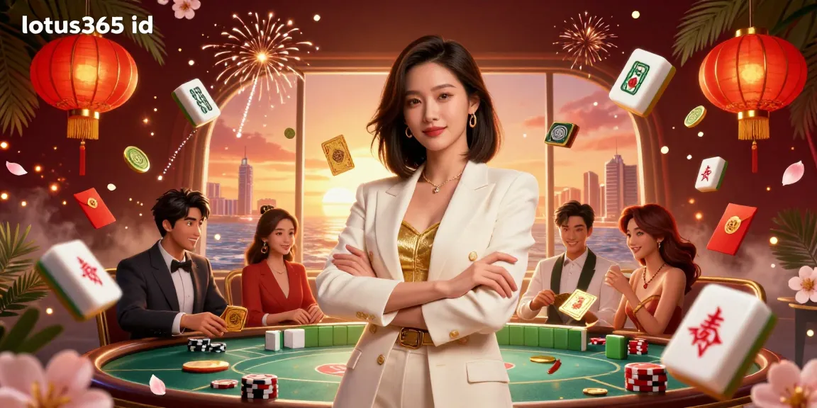 Engage with the lotus365 id in a vibrant casino scene showcasing an elegant woman and dynamic gambling elements.