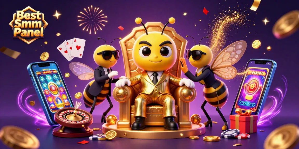 Experience the thrill of the Best Smm Panel with a buzzing mob boss cartoon, high stakes action, and vibrant slot games.