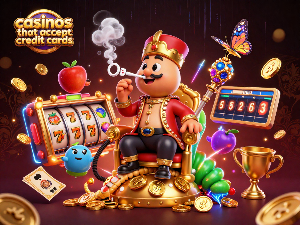 Experience immersive gaming at casinos that accept credit cards with dynamic slot reels and vibrant characters.