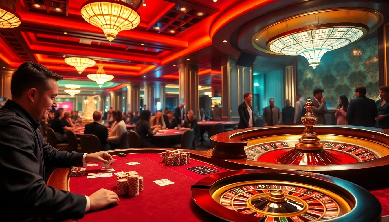 Exciting gameplay at C168 OKVIP casino with players engaged in high-stakes poker.