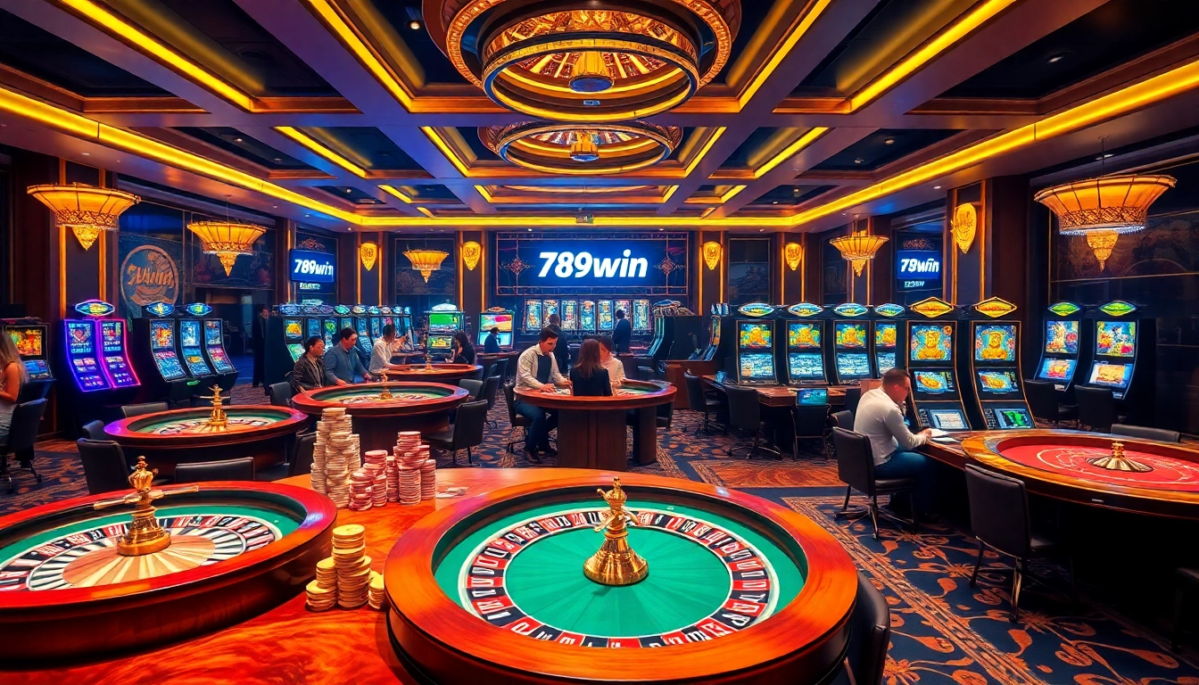 Players enjoying various games at 789win's luxurious casino, highlighting excitement and engagement.