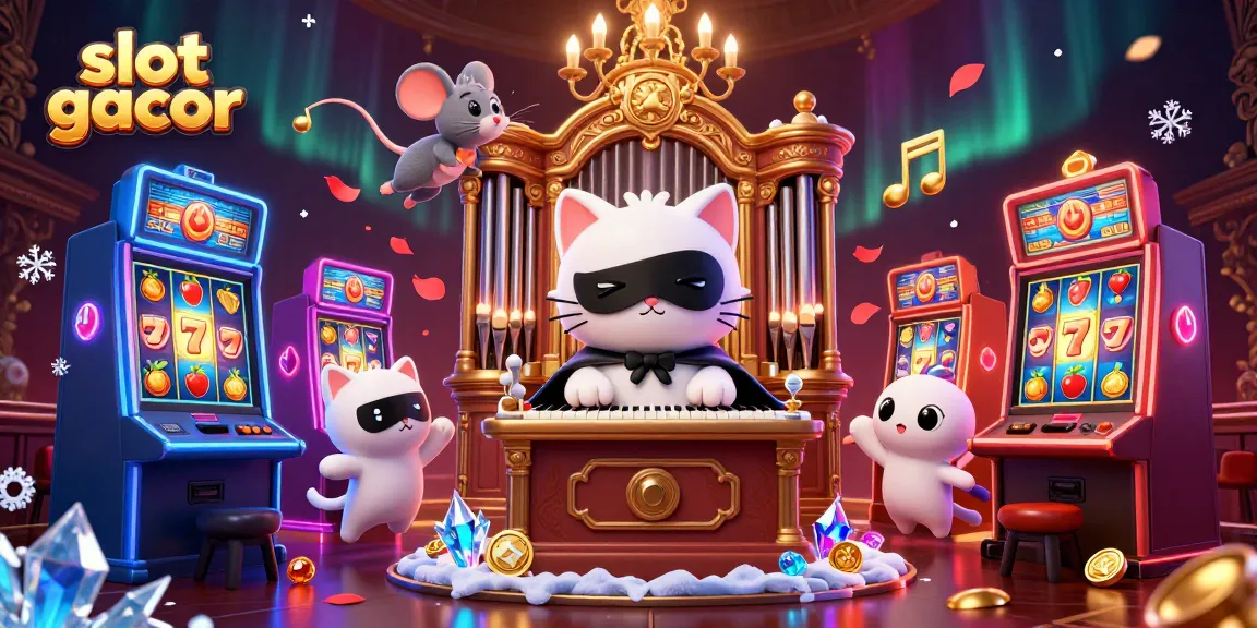Immerse in slot gacor excitement with vibrant reels, jackpot counters, and playful casino characters.