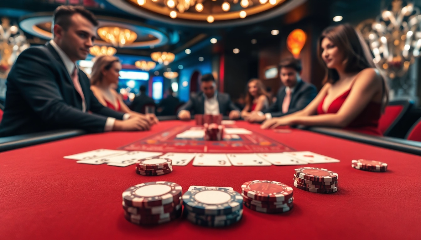 Players enjoying thrilling high-stakes casino games at citinow sg with dramatic lighting.