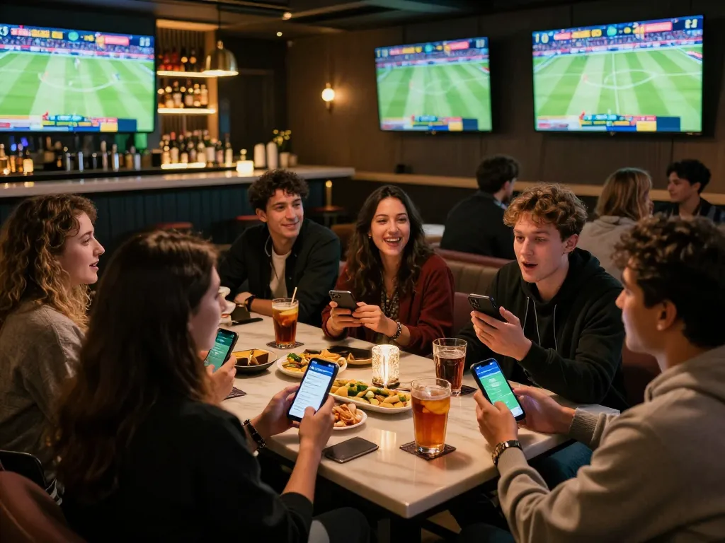 Place bets on exciting sports events using the KP88 betting app during a lively gathering.