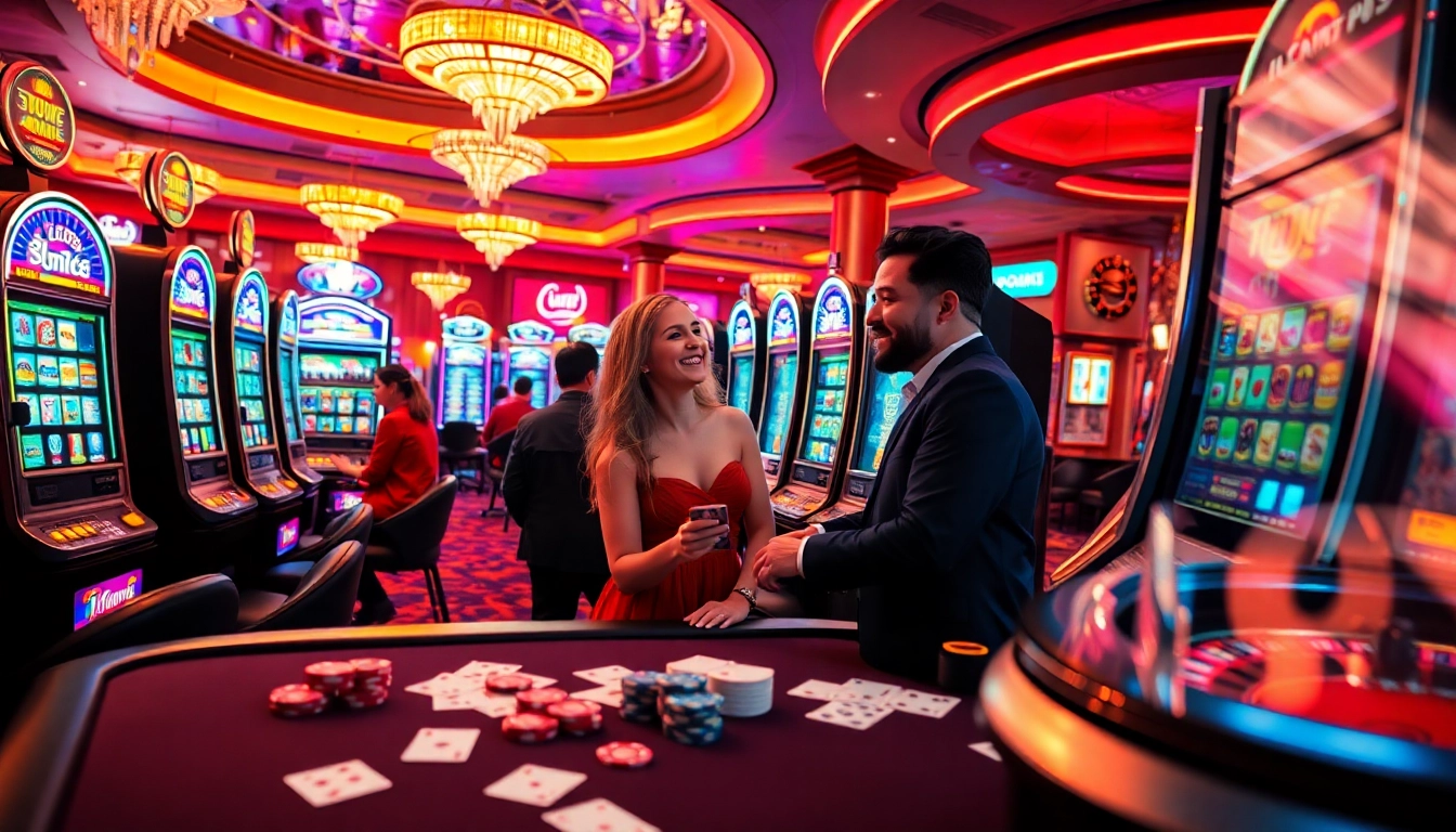 Penjudi menikmati pengalaman slot gacor aman788 di suasana kasino yang hidup dengan pencahayaan dinamis.
