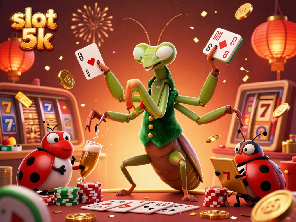 Experience thrilling gameplay with slot 5k, featuring vibrant characters and dynamic casino elements in this colorful illustration.