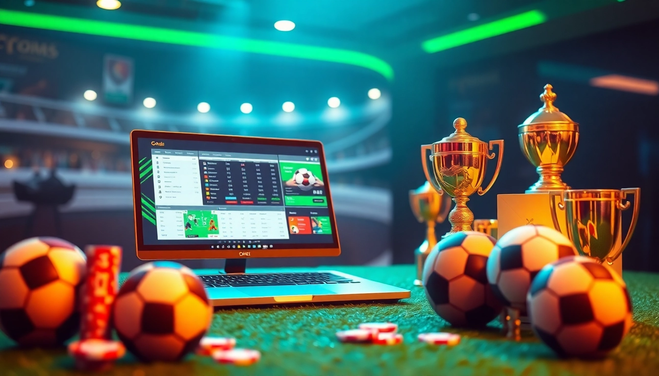 Engaging online betting scene highlighting แทงบอล experiences with vibrant visuals and dynamic atmosphere.