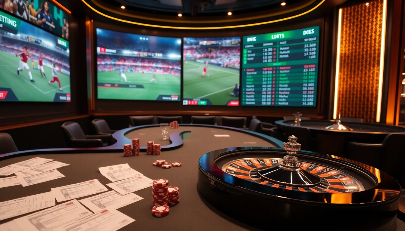 Kèo nhà cái 5 highlights thrilling sports betting action with excited gamblers and dynamic odds updates.