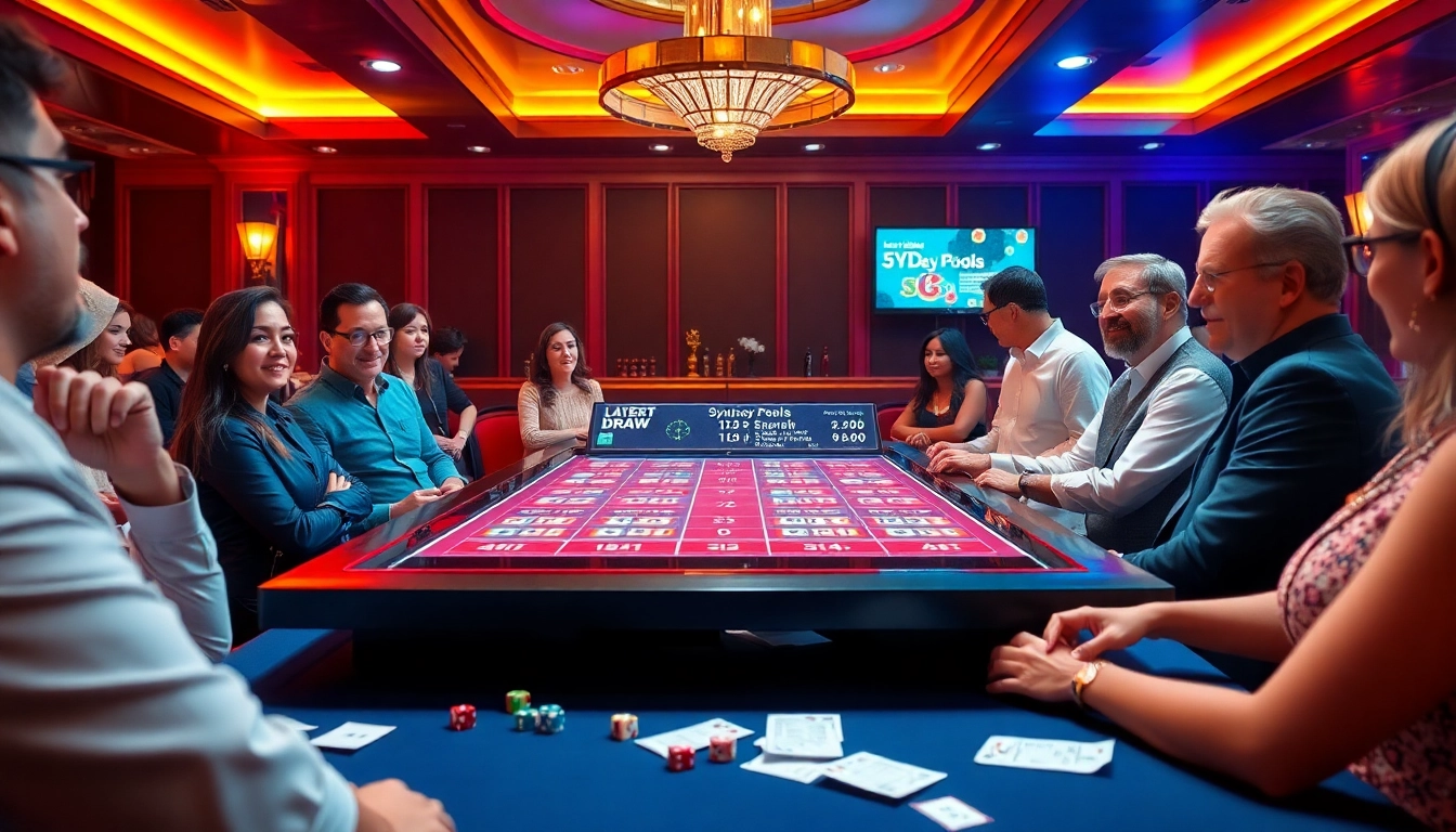 Watch the live draw sdy results in a luxurious casino environment filled with excited players.