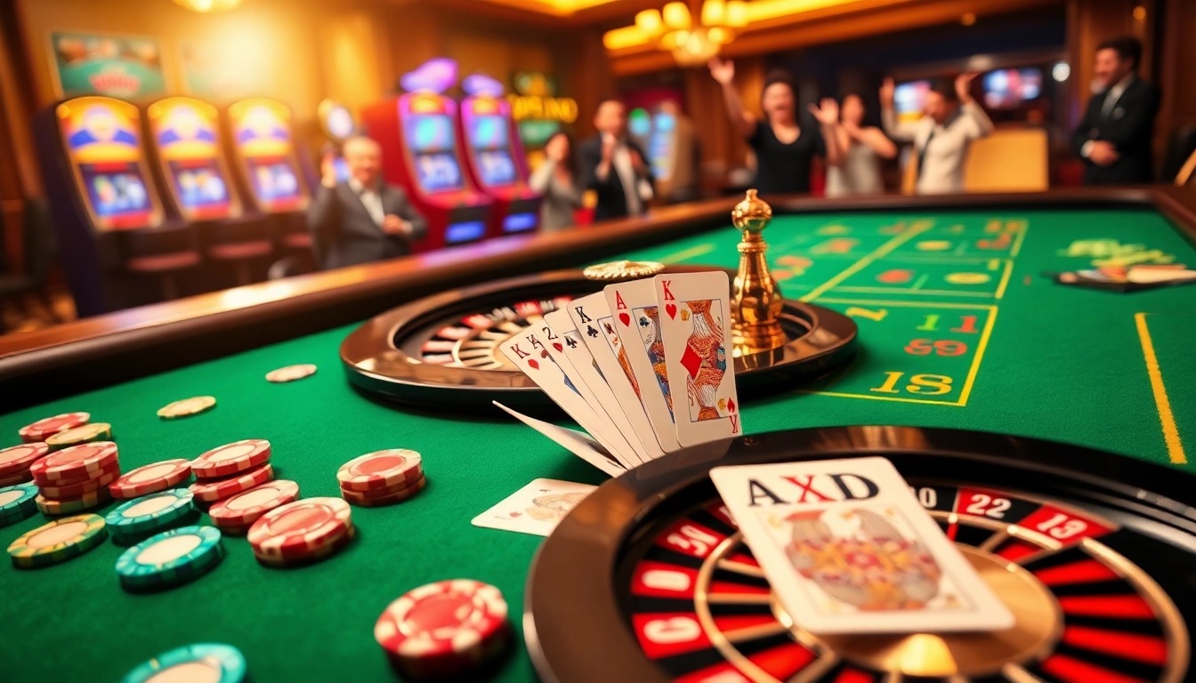 Soi cầu 247 betting scene with poker chips and a roulette wheel, capturing the excitement of casino gaming.