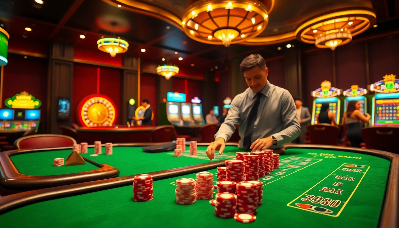 Experience thrilling gaming action at NEO79 with players engaging at upscale casino tables.