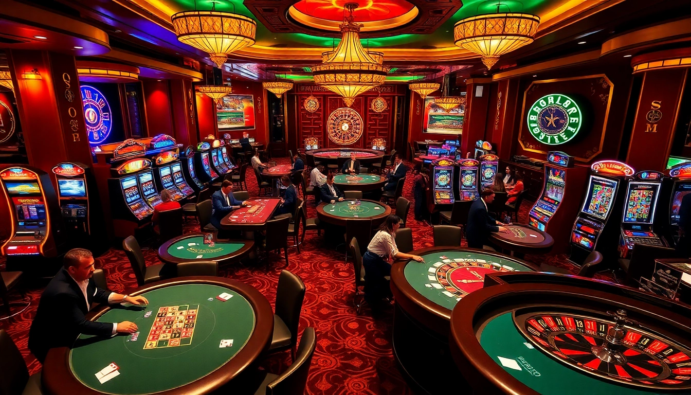 Players enjoying games at SODO Casino with vibrant atmospheres and luxurious settings.